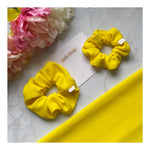 Bright yellow bullet scrunchie